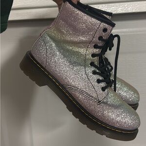 Dr. Martens Kids Glitter Boots - Pink and Silver